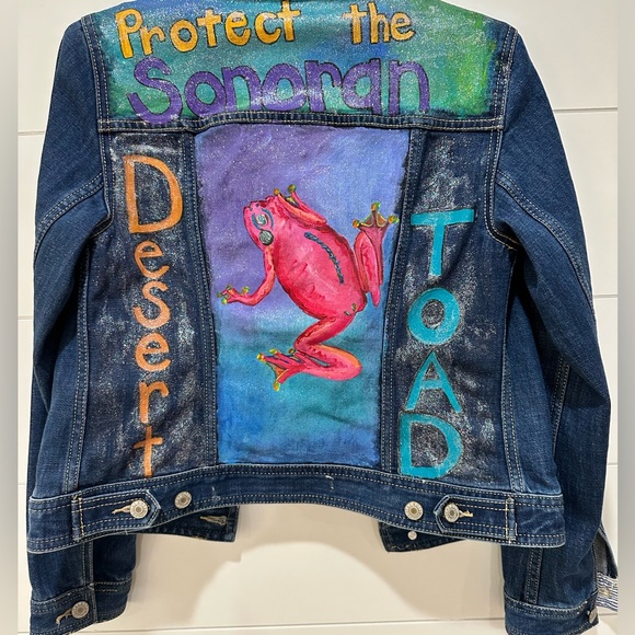 Blue Jean Jacket - hand painted - Picture 1 of 4